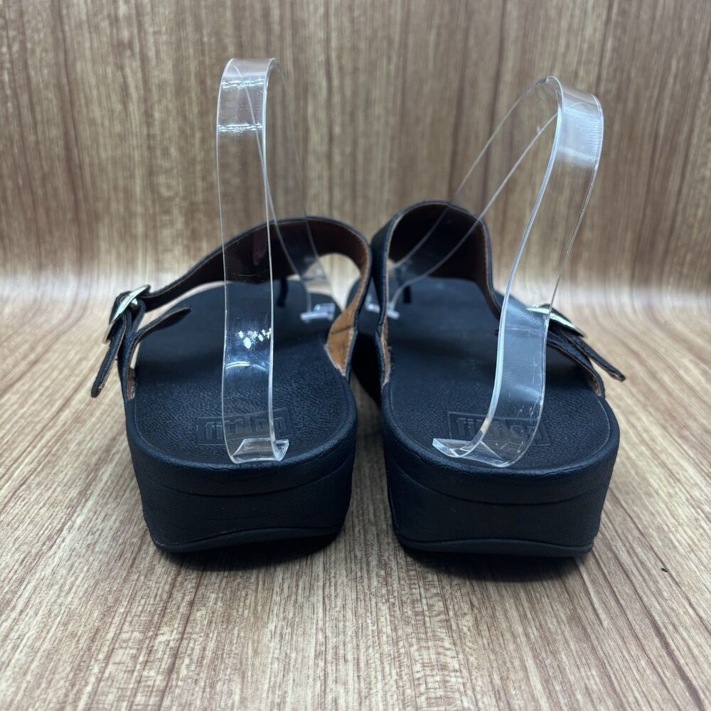 Fitflop Women's Thong Sandals LuLu Adjustable Leather 458-001 Black US Women 11 - Picture 2 of 8